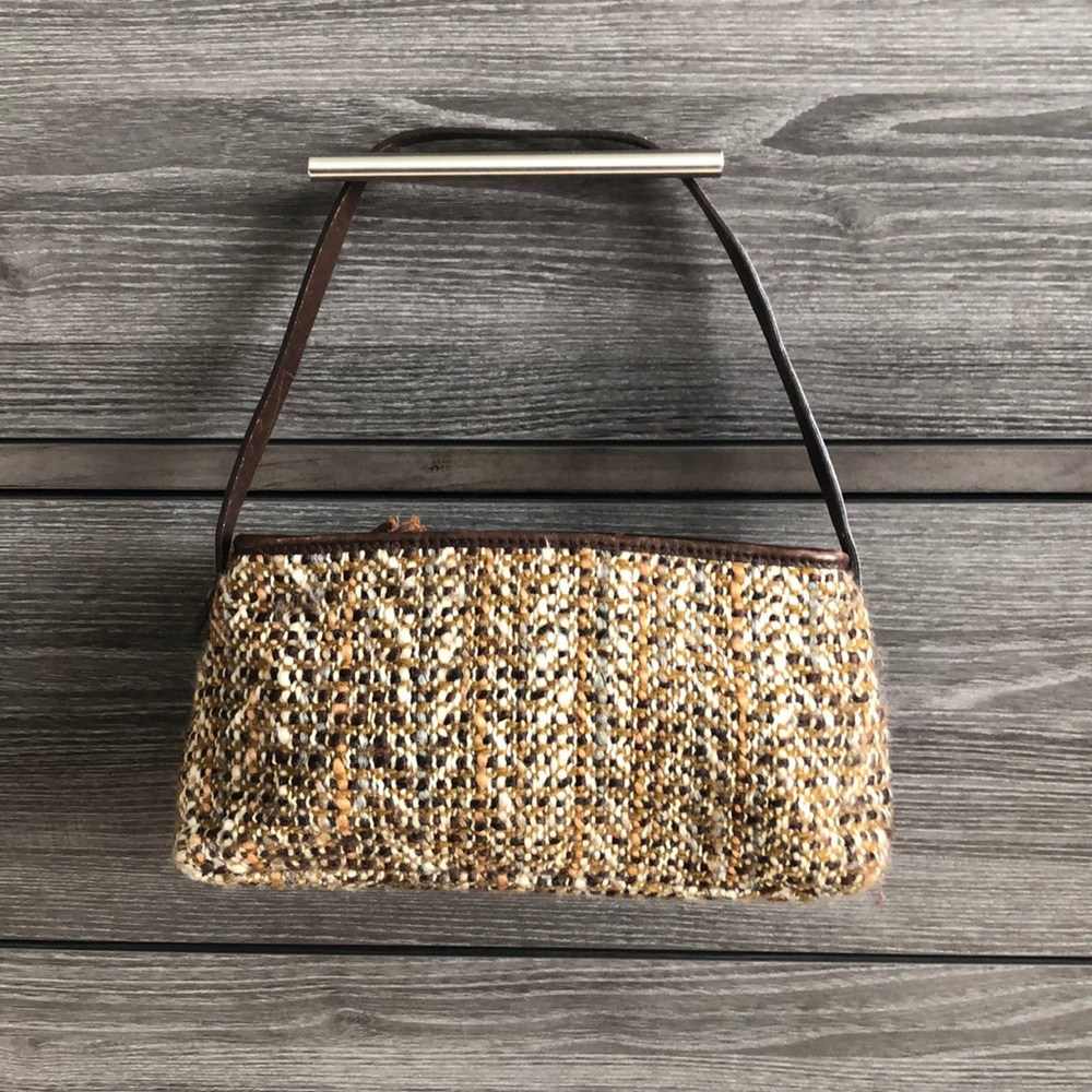 Banana Republic brown tweed baguette purse